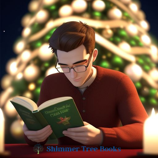 Man reading a book in front of a Christmas tree - clinking banner leads to a sale page for You Are a Bird by Breezy Van Lit on Amazon.com