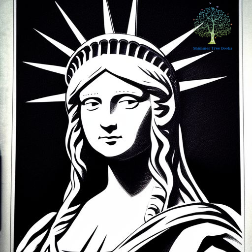 Graphic that looks like the statue of liberty with the mona lisa's face