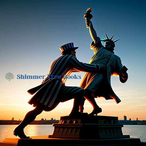 Uncle Sam shoving the Statue of Liberty - clicking graphic leads to the purchase page for Singularity by Theophilus on Amazon.com.