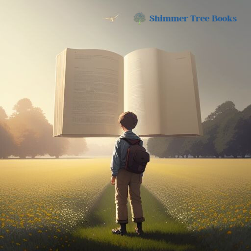 A boy looking at a large book in a meadow - clicking this banner leads to the purchase page for Firefly by Sean Coons on Amazon.com.